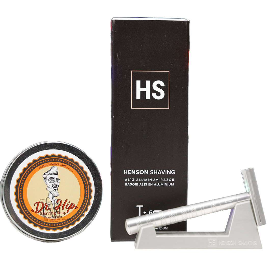 Henson AL13 Razor and Dr. Hip Shaving Soap bundle