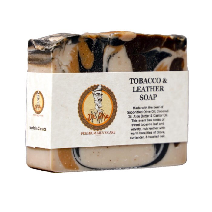 Tobacco and leather natural soap bar